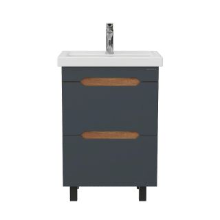 Тумба под раковину напольная Onika Айленд 106164 60 см графит/дуб крафт золотой